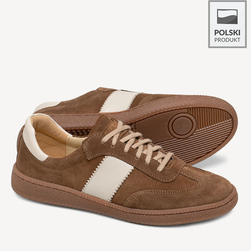 Skórzane sneakersy damskie Nevada brązowe