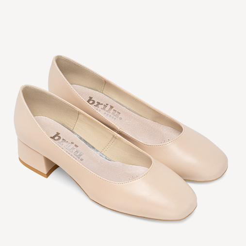 Czółenka na niskim obcasie Ember beżowe