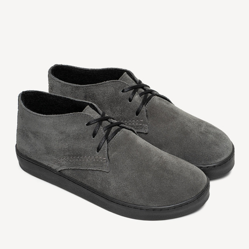 Skórzane zimowe trzewiki barefoot Sean szare