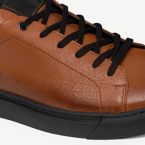 Skórzane sneakersy męskie Dean brązowe