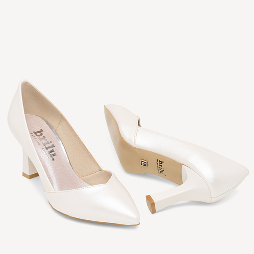 Ślubne perłowe klasyczne szpilki Lorenne ivory