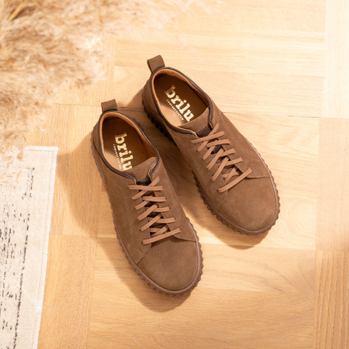 Skórzane sneakersy damskie Taylor brązowe