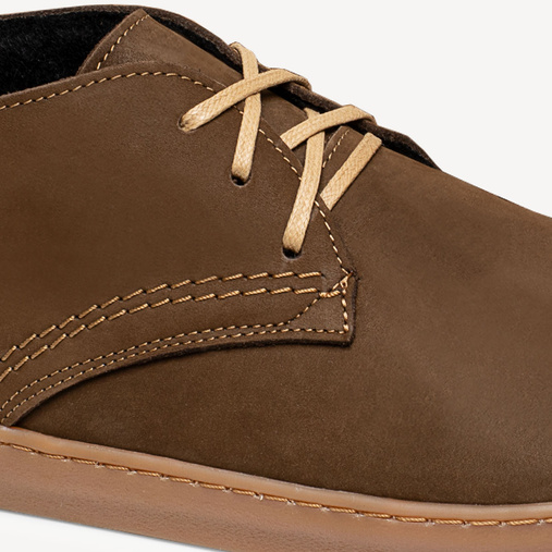 Skórzane zimowe trzewiki barefoot Sean jasny brąz