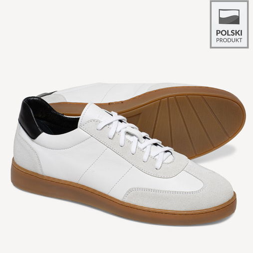 Skórzane sneakersy męskie Callen białe