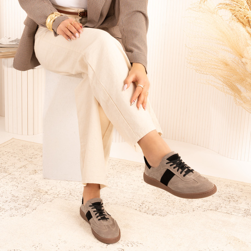 Skórzane sneakersy damskie Nevada beżowe