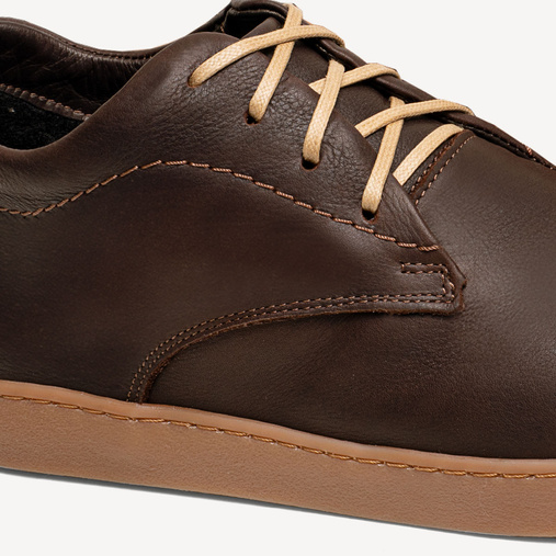 Skórzane zimowe trzewiki barefoot Harley ciemny brąz