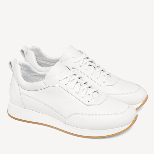 Skórzane sneakersy męskie Davis białe