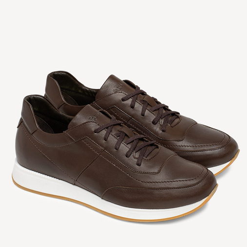 Skórzane sneakersy męskie Ryder brązowe
