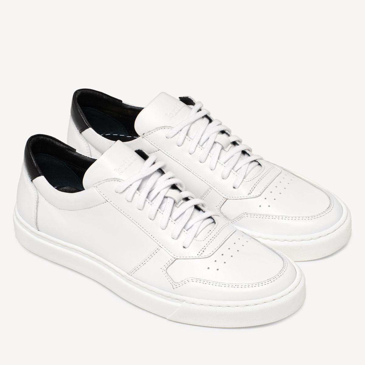 Skórzane sneakersy męskie Jayden białe