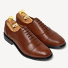 Skórzane wizytowe półbuty męskie oksfordy Artemis brązowe