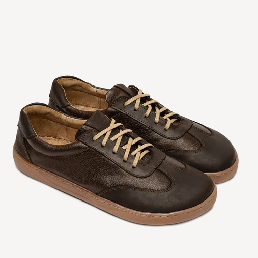 Skórzane minimalistyczne sneakersy barefoot Skyler brązowe