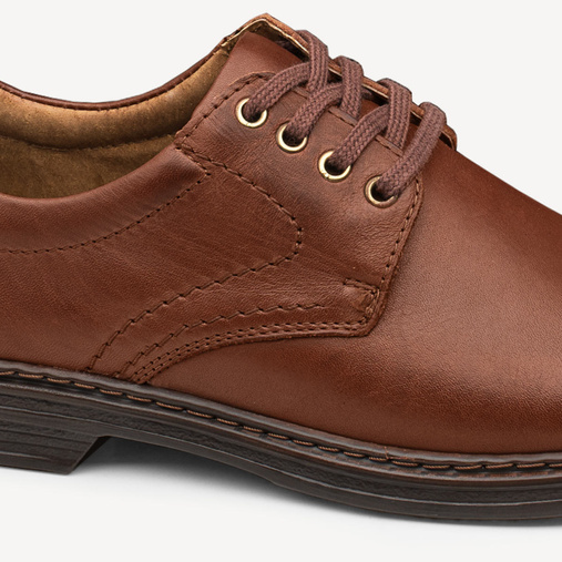 Męskie skórzane sznurowane półbuty Timothy brązowe