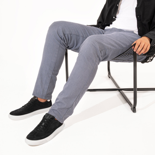Męskie skórzane zamszowe sneakersy Maxwell czarne