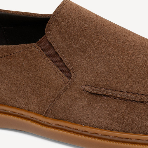 Skórzane zamszowe loafersy męskie Zeiden brązowe
