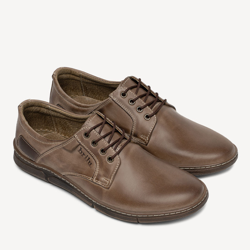 Półbuty skórzane casualowe Gregory brązowe 