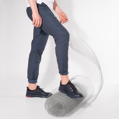 Skórzane półbuty casual Benjamin granatowe