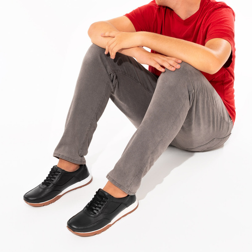Skórzane sneakersy męskie Tommy czarne