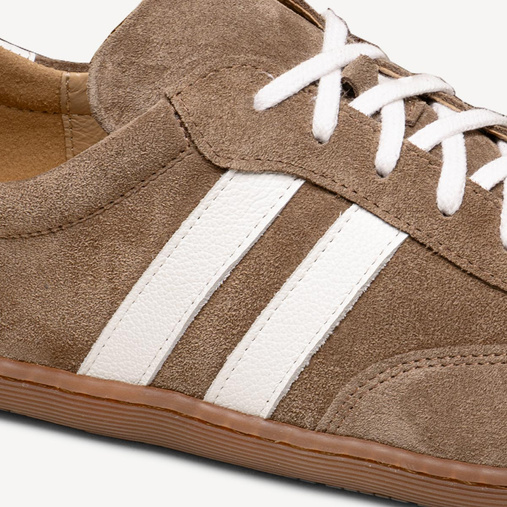 Zamszowe damskie sneakersy barefoot Mocca brąz taupe