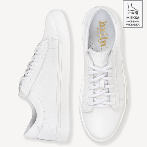 Skórzane sneakersy męskie Zack białe