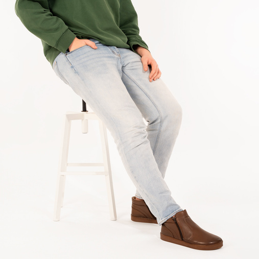 Skórzane trzewiki męskie barefoot Anders brązowe