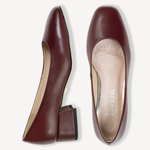 Czółenka na niskim obcasie Ember bordowe