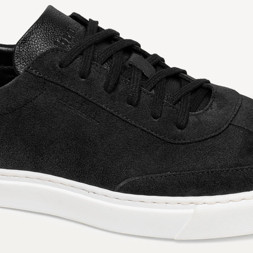 Męskie skórzane zamszowe sneakersy Maxwell czarne