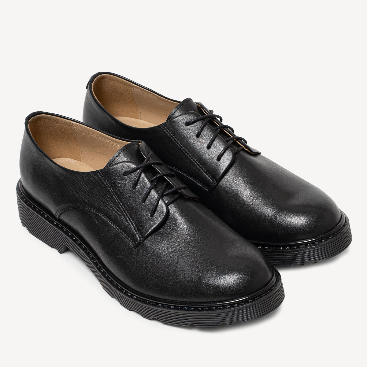 Skórzane glany półbuty damskie Margot czarne