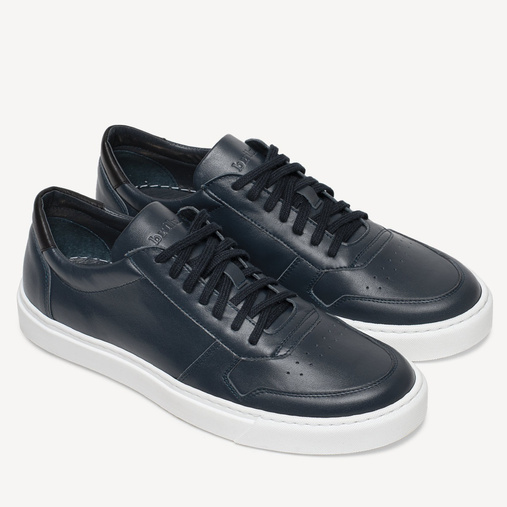 Skórzane sneakersy męskie Jayden granatowe