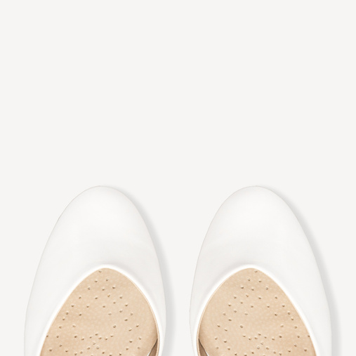 Ślubne balerinki z paskami Felicienn białe