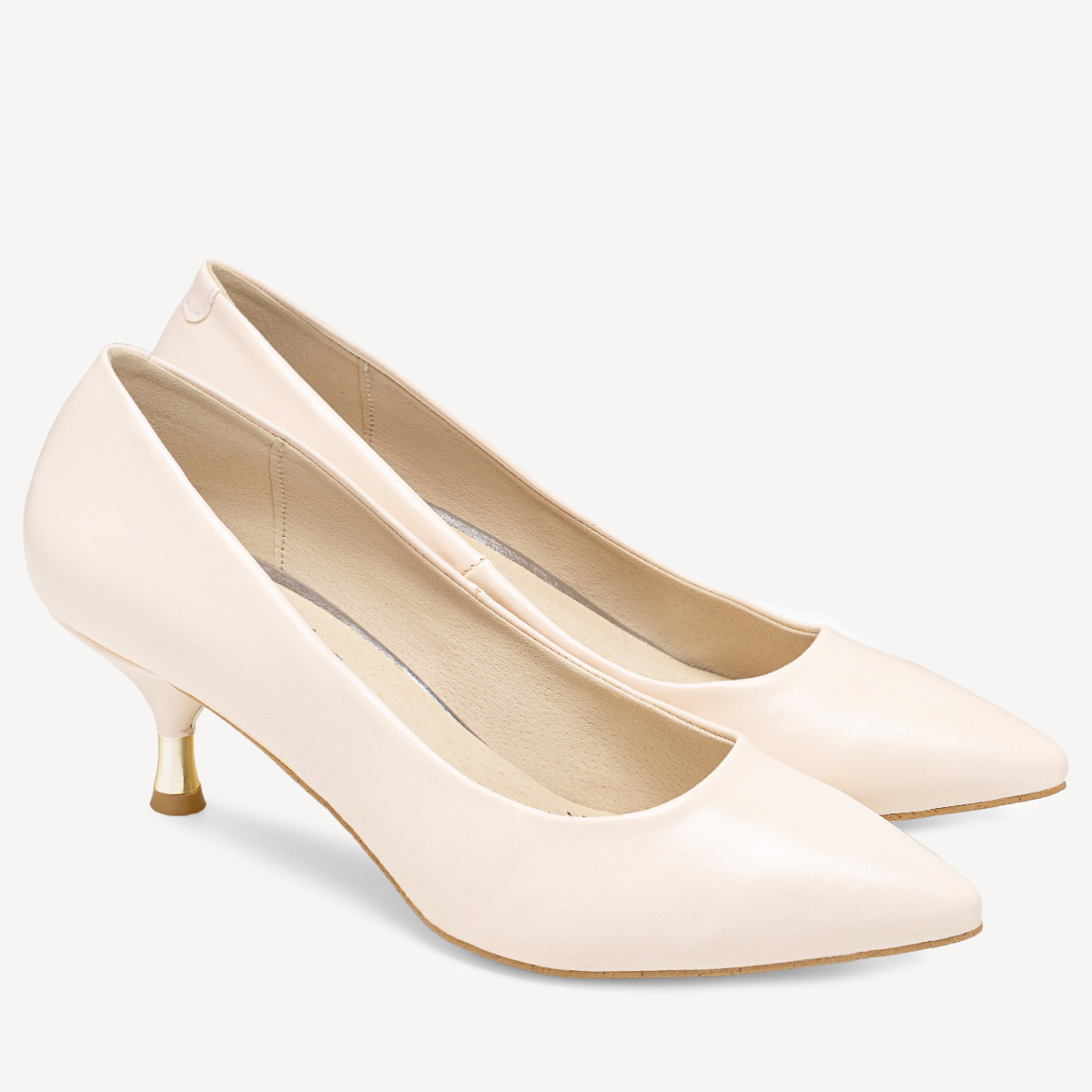 Ślubne szpilki na dekoracyjnym obcasie Gabi ecru