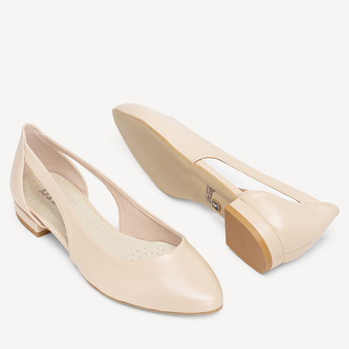 Balerinki z wycięciami Amala beżowe