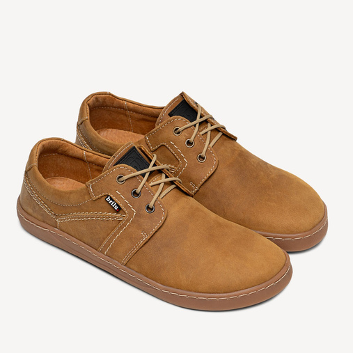 Skórzane buty męskie barefoot Luca jasny brąz