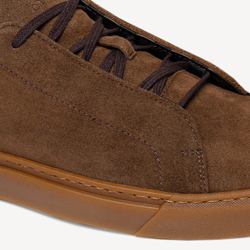 Męskie skórzane zamszowe sneakersy Edison brązowe