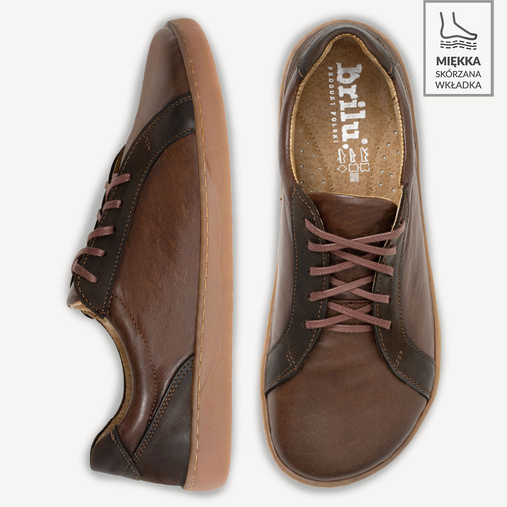 Skórzane buty minimalistyczne barefoot Brooklyn brązowe
