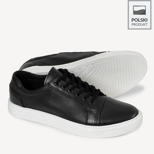 Skórzane sneakersy męskie Phill czarne