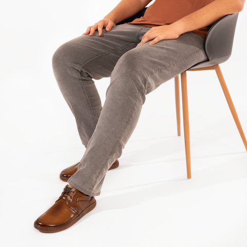 Skórzane licowe buty męskie barefoot Marvin brązowe