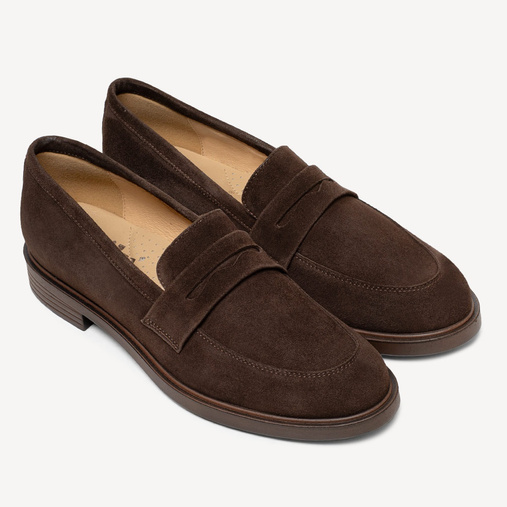 Zamszowe wsuwane półbuty damskie Melanie brązowe