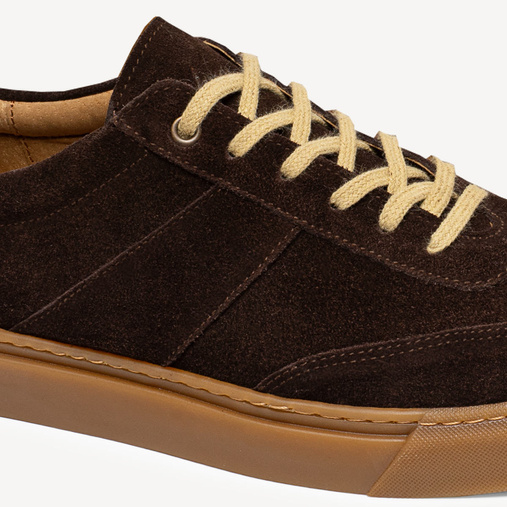Męskie skórzane zamszowe trampki Jasper brązowe