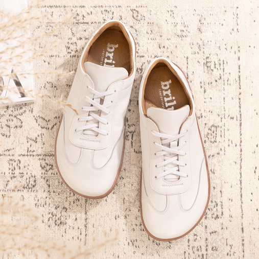 Skórzane damskie sneakersy barefoot Unity białe