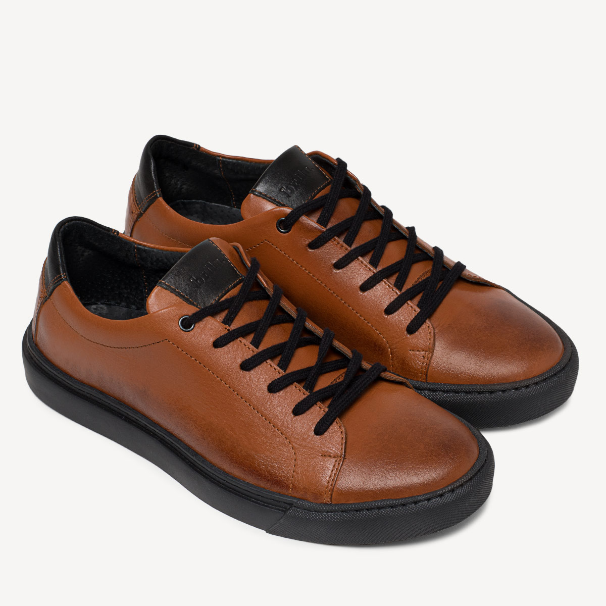 Skórzane sneakersy męskie Dean brązowe