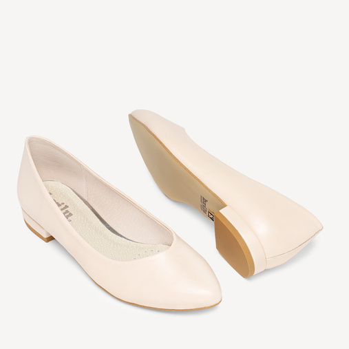 Ślubne klasyczne balerinki Member cieliste ecru