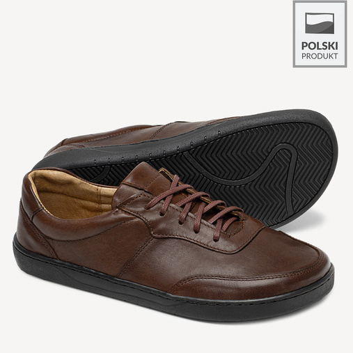 Skórzane minimalistyczne półbuty barefoot Mika brązowe