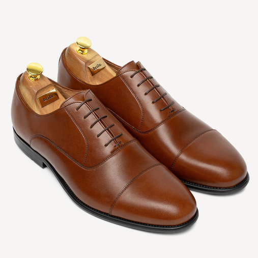 Skórzane wizytowe półbuty męskie XXL Viktor brązowe