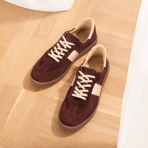 Skórzane sneakersy damskie Nevada bordowe