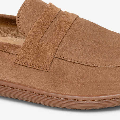 Zamszowe mokasyny damskie barefoot Zahra brązowe