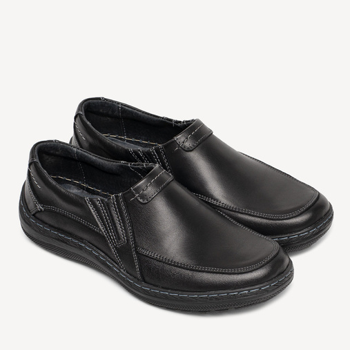 Męskie skórzane półbuty wkładane Willson czarne