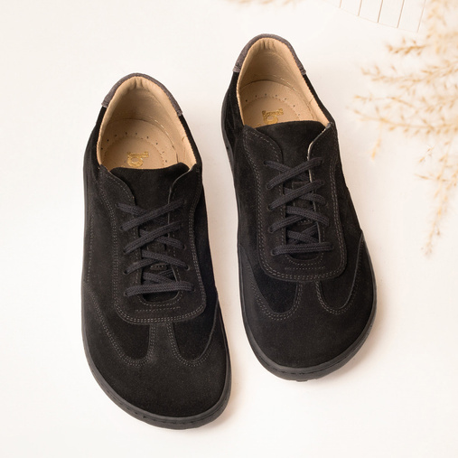 Skórzane anatomiczne sneakersy barefoot zero drop Emmery czarne