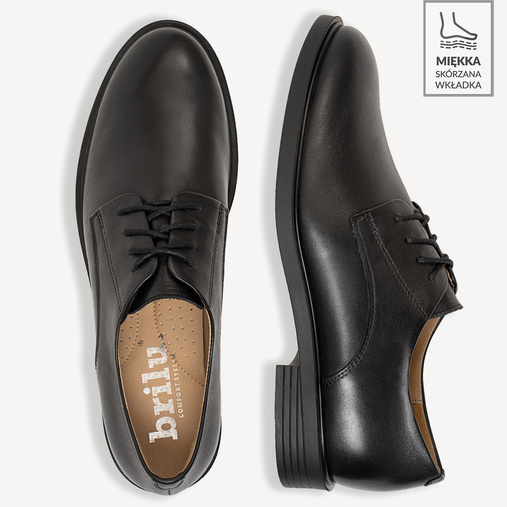 Skórzane sznurowane półbuty damskie Jennesy czarne