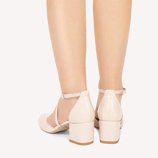 Ślubne czółenka z paskami Debbie ecru