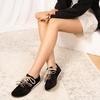 Skórzane sneakersy barefoot damskie z szerokim noskiem Aspen czarne